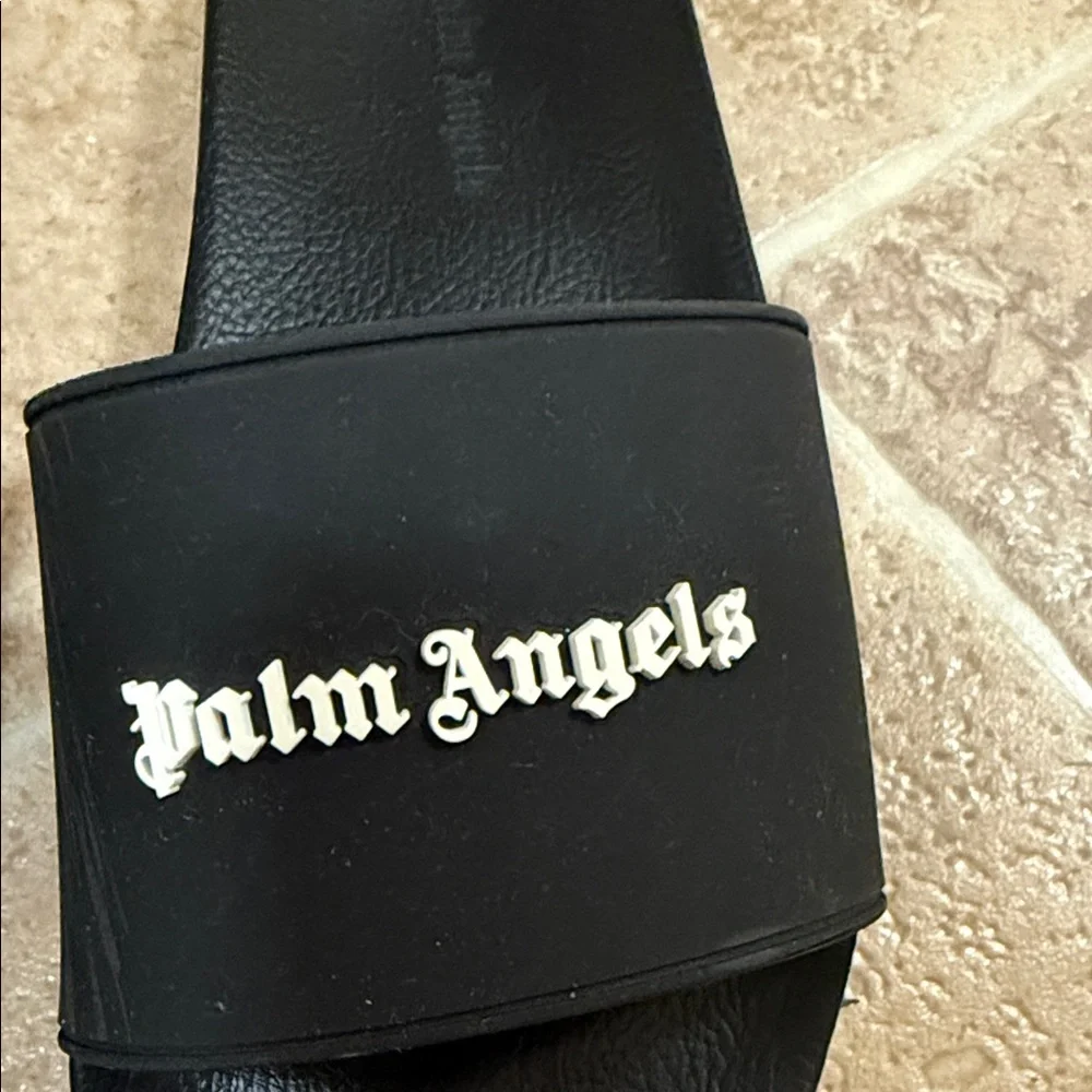 Palm Angels Black Logo Slides